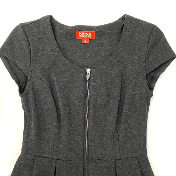 Kirna Zabete Target grey mini dress Womens 2 zipper Polka dot tulle party retro - Picture 3 of 9